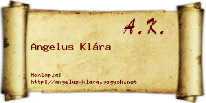 Angelus Klára névjegykártya