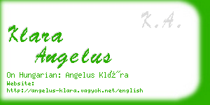 klara angelus business card